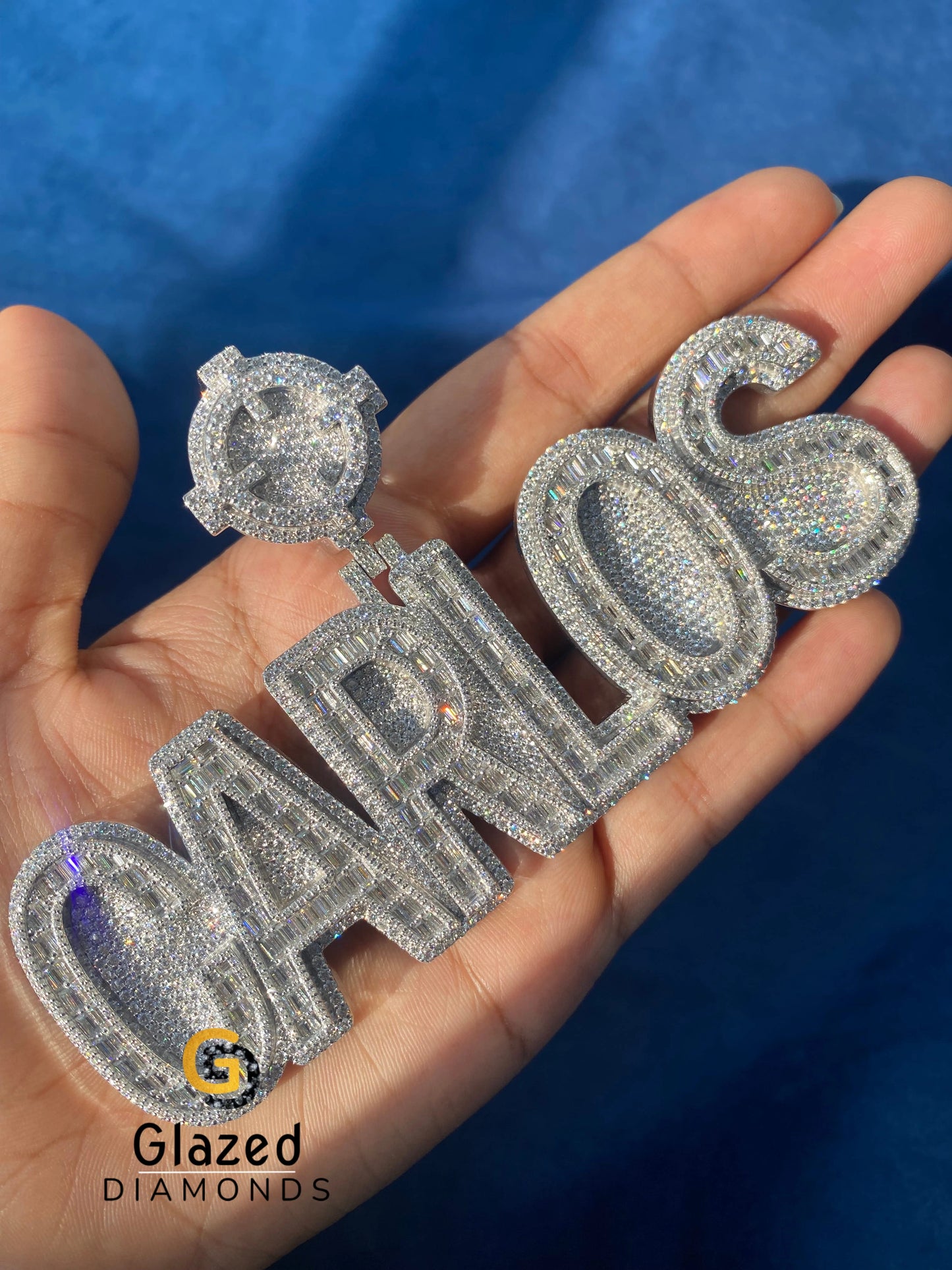 Custom Baguette Latter Moissanite Iced Out Hip Hop Pendant