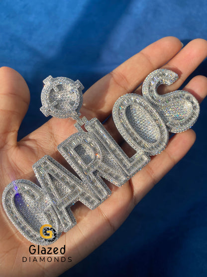 Custom Baguette Latter Moissanite Iced Out Hip Hop Pendant