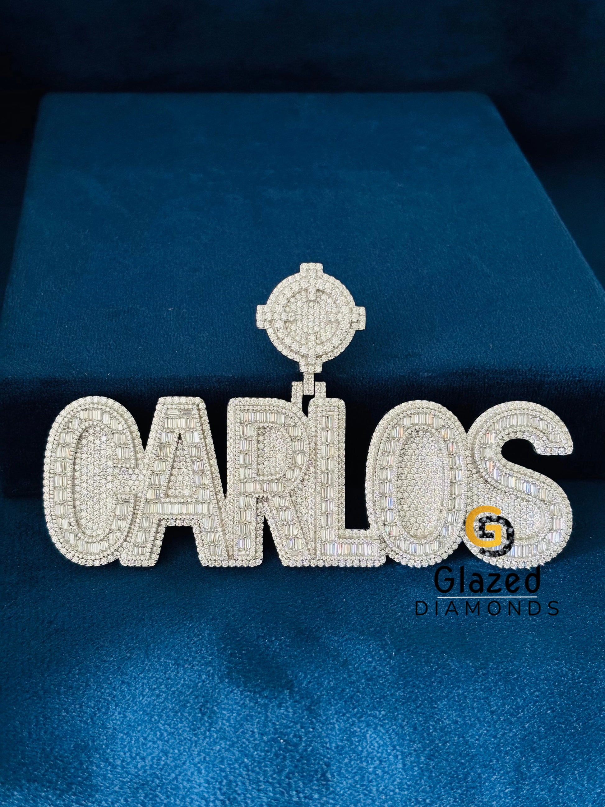 Custom Baguette Latter Moissanite Pendants