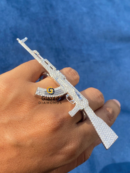 Custom Gun Weapon Moissanite Ring For Men