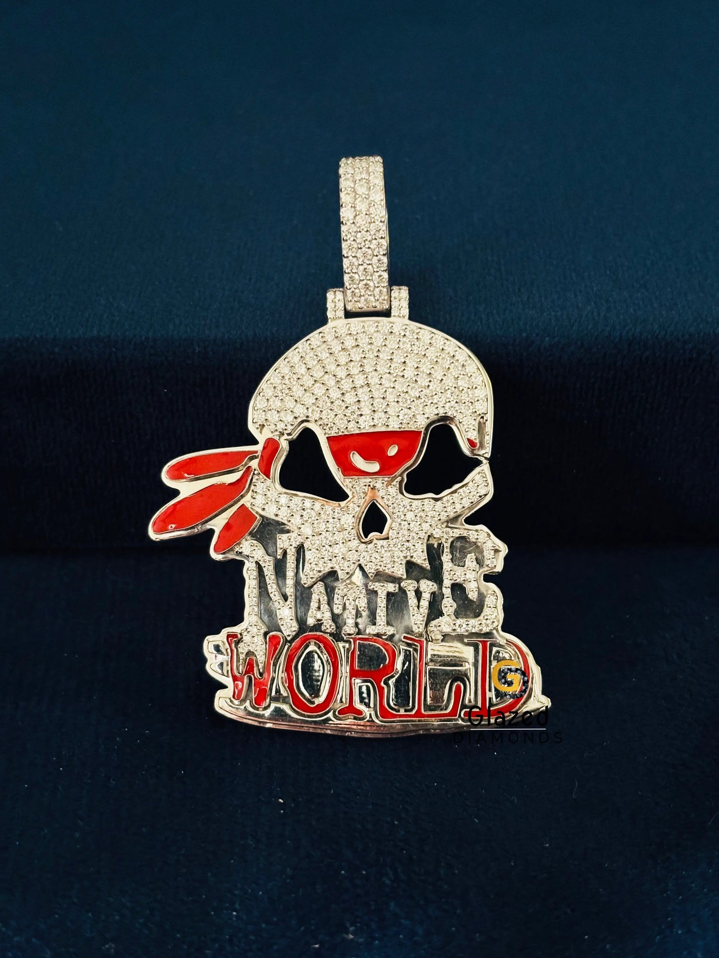 Custom Head Skull Moissanite Pendant For Men