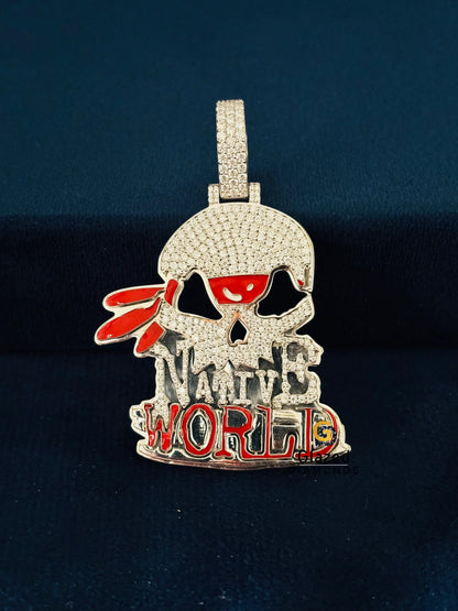 Custom Head Skull Moissanite Pendant For Men