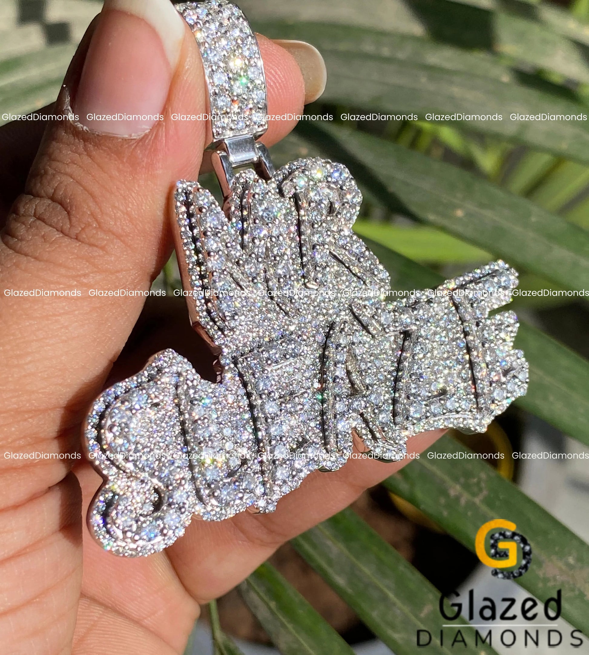 Custom Lette rMoissanite Pendant for Mens