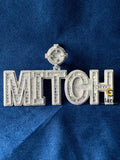 Custom Letter Hip Hop Baguette_Round Moissanite Pendant