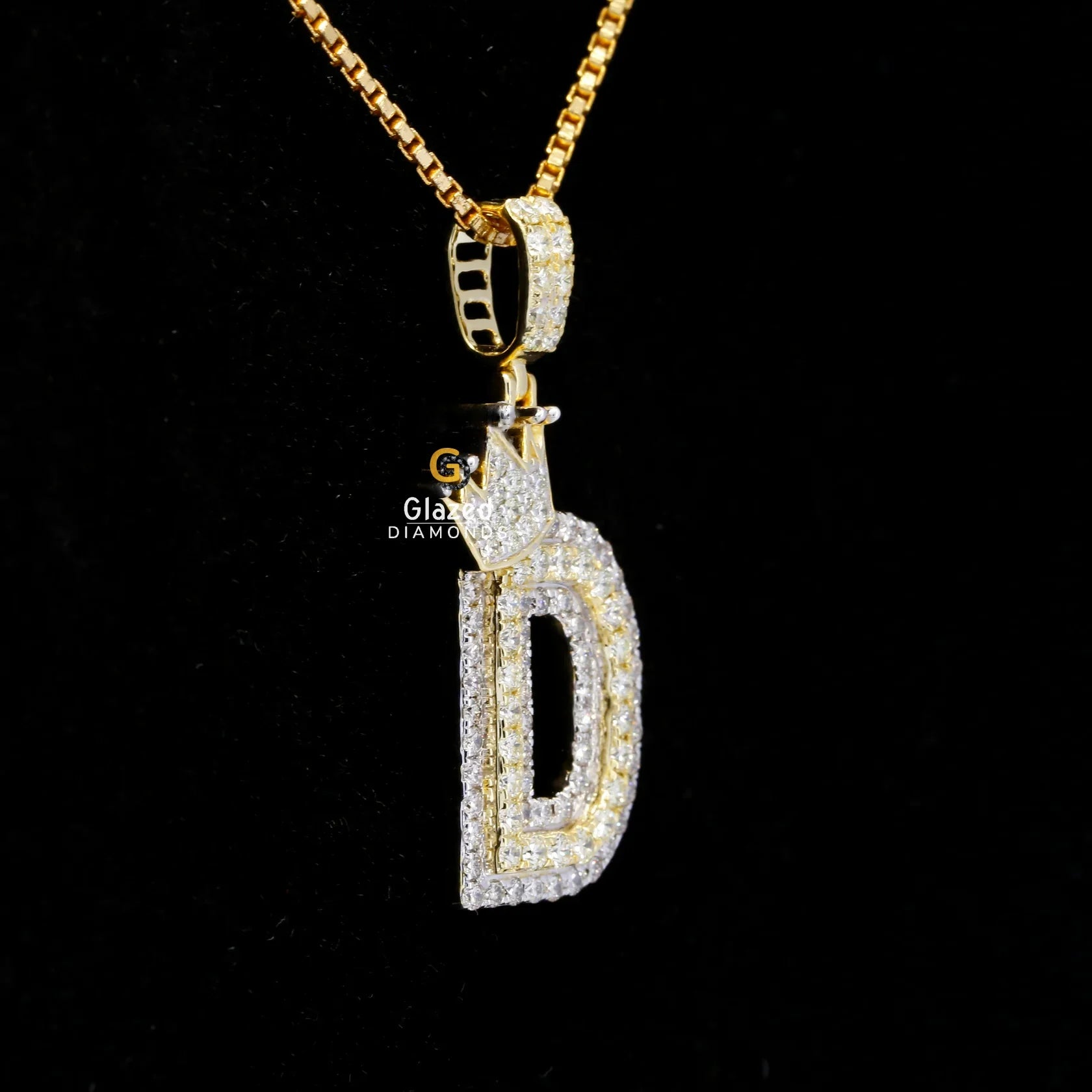 Custom Letter with King Crown Pendant
