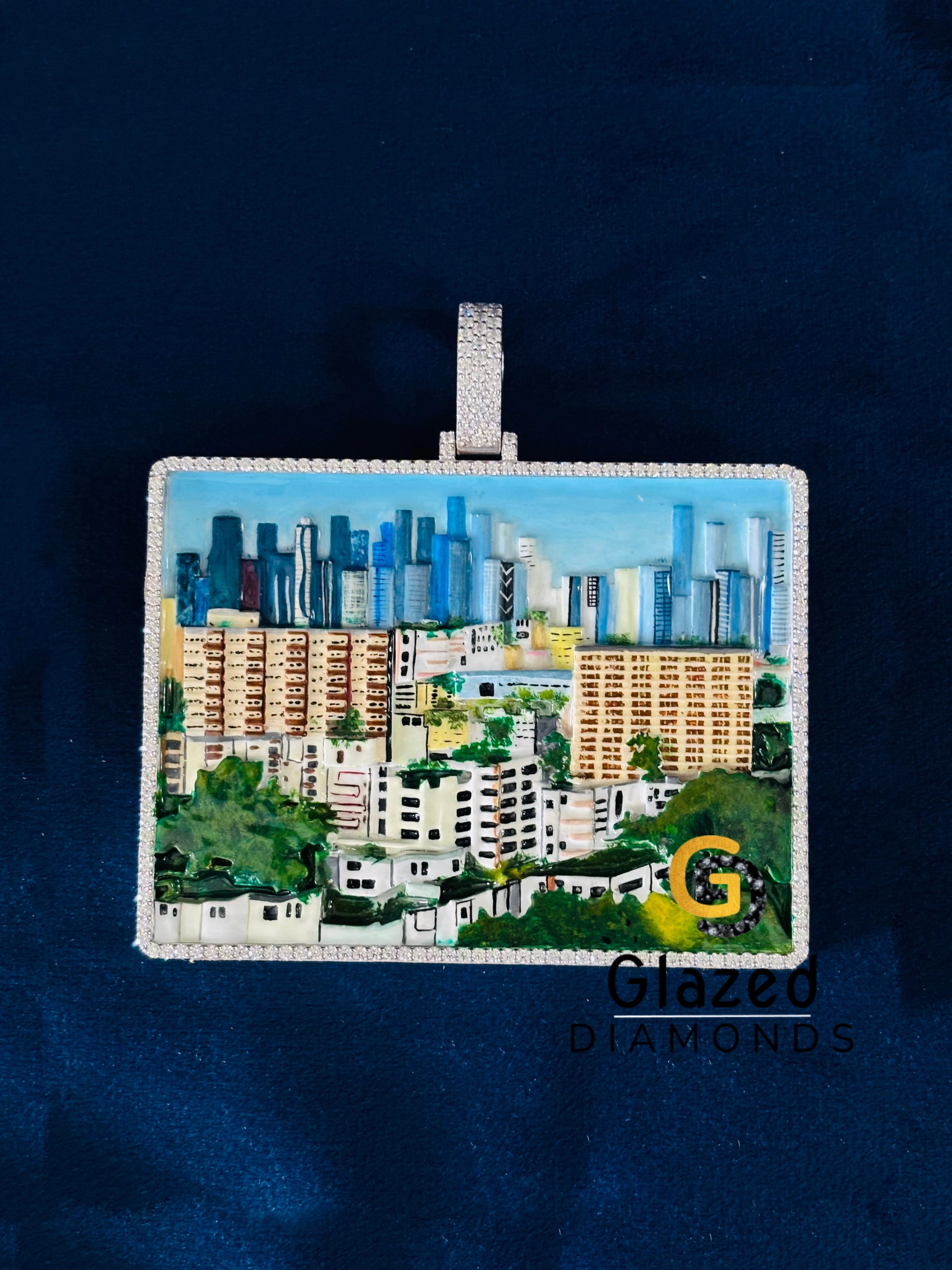 Custom Moissanite 925 Sterling Silver Country Pendant