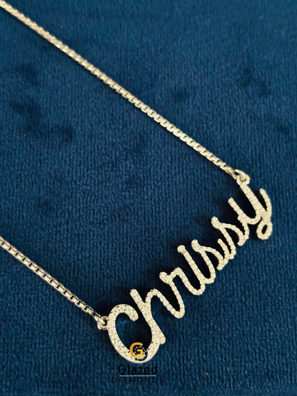 Custom Name Moissanite Pendant in 925 Silver