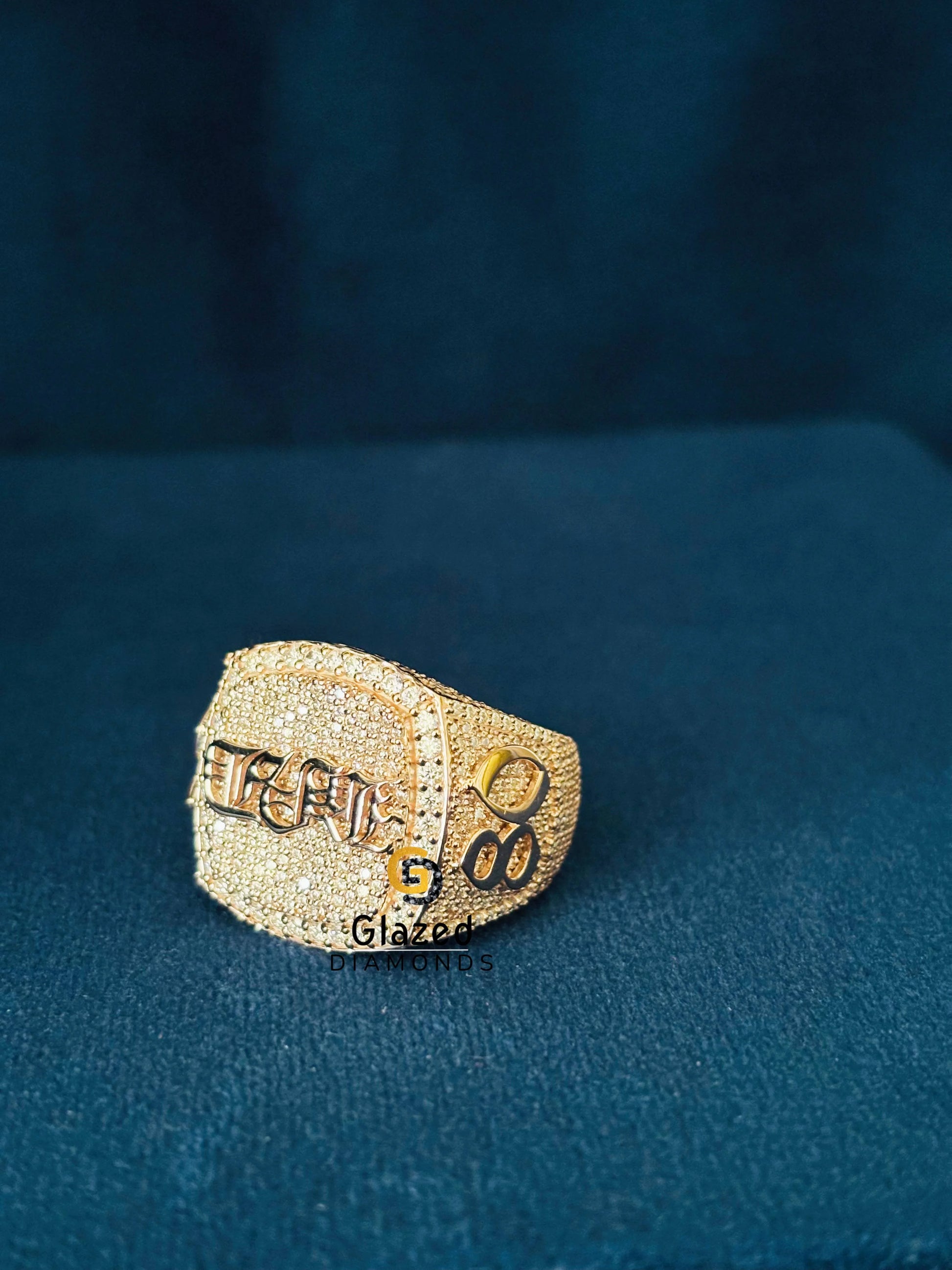 Custom Number Moissanite Hip Hop Ring