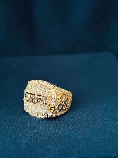 Custom Number Moissanite Hip Hop Ring