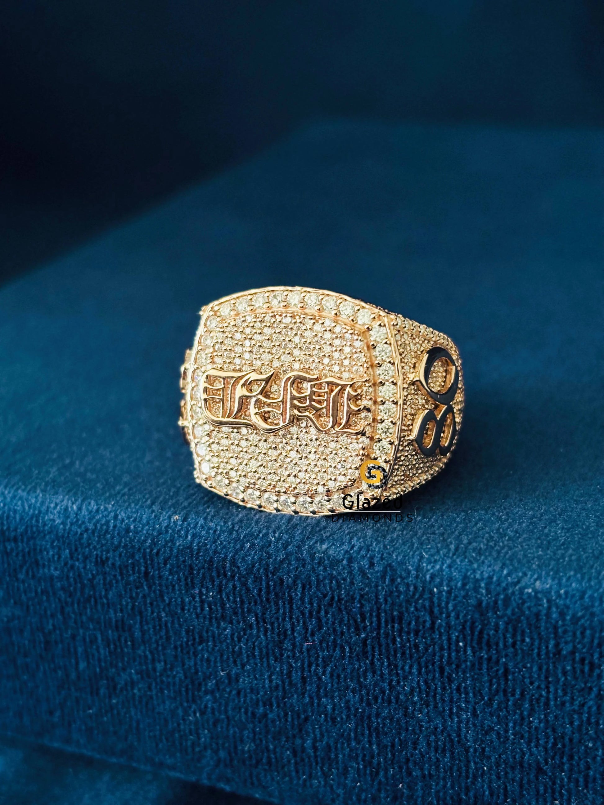 Custom Number Moissanite Iced Out Ring