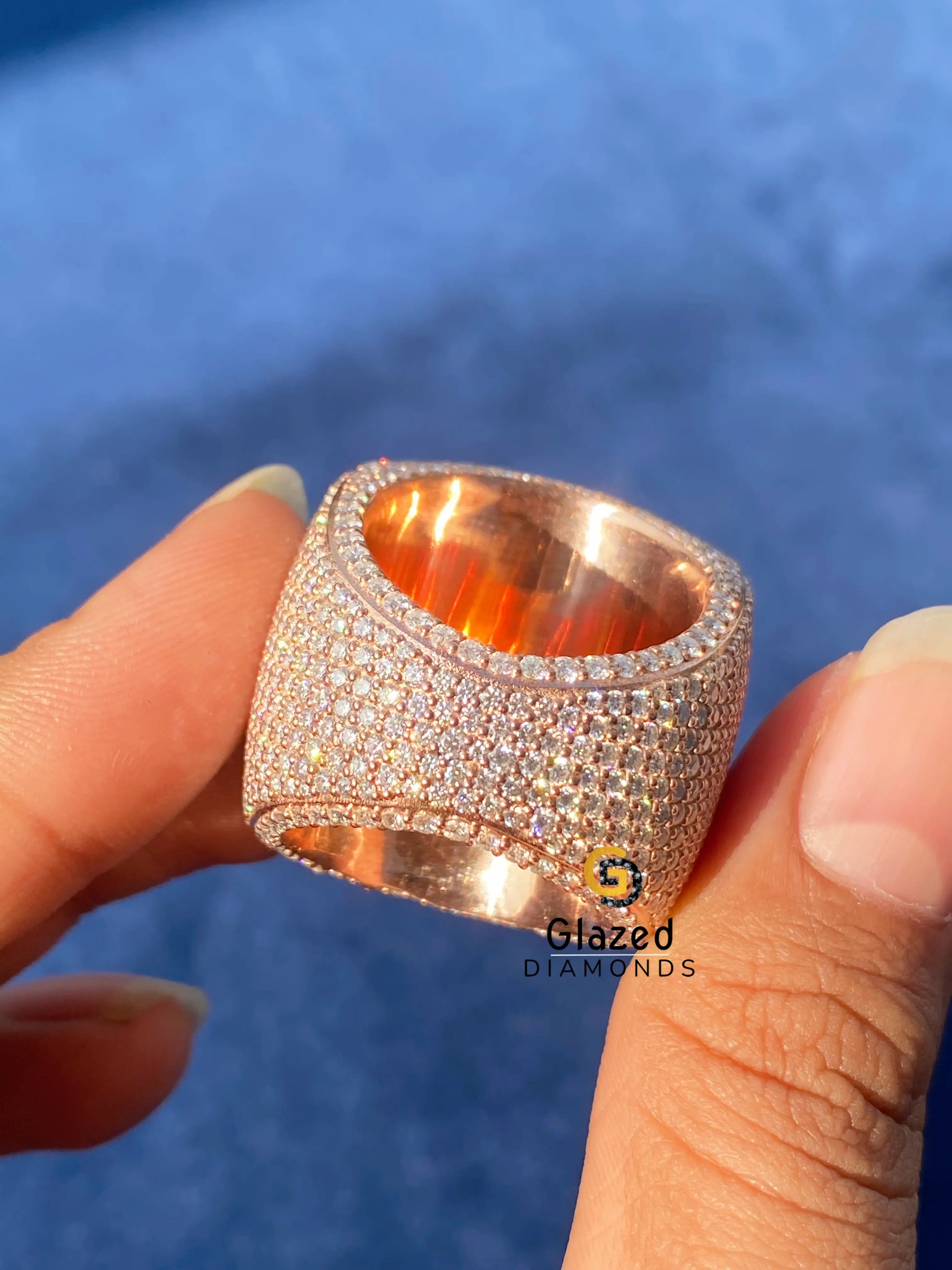 Custom Statement Rose Gold Plated Moissanite Ring