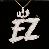 Iced Out EZ Letter Moissanite Customized Hip Hop Pendant