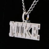 Custom Hip Hop Moissanite Diamond Studded MIKE Name Pendant