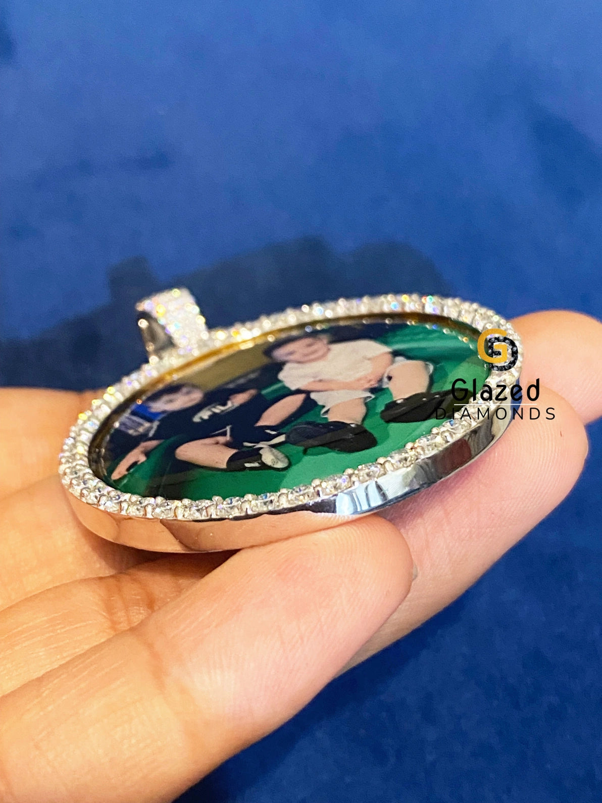 Customized 3D Photo Round Moissanite Hip Hop Pendant