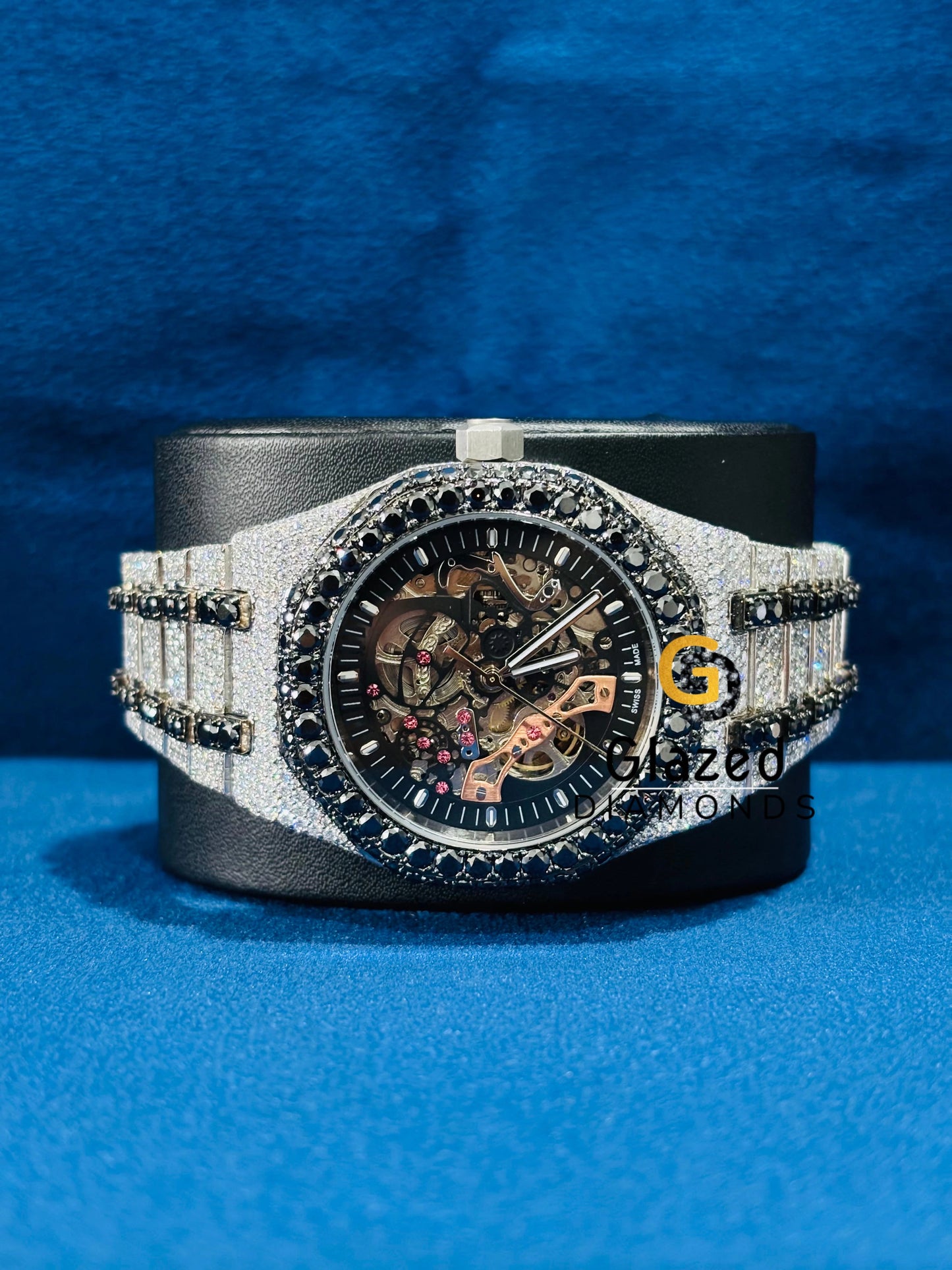 Customized Black Diamond Moissanite Watch