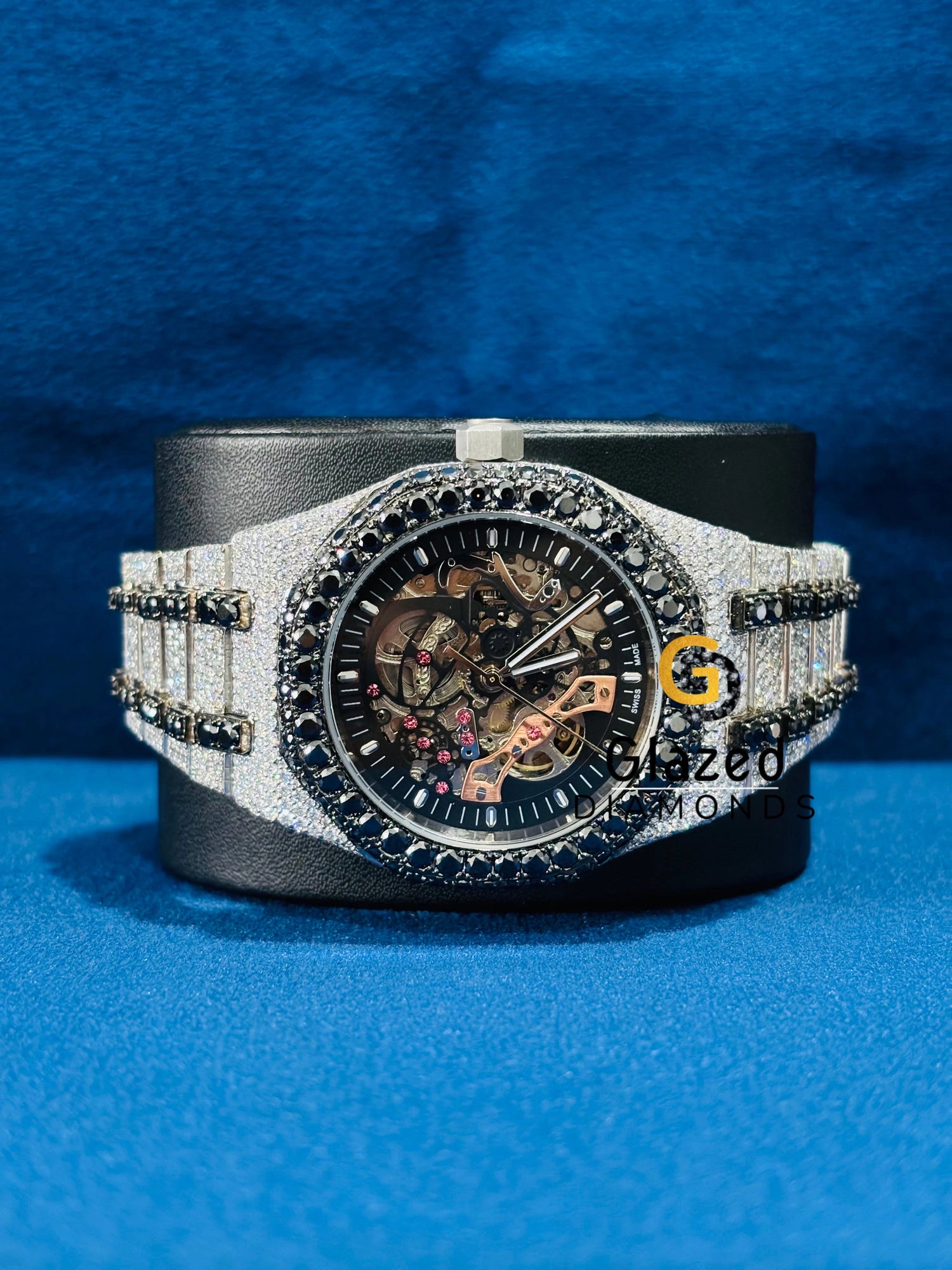 Customized Black Diamond Moissanite Watch
