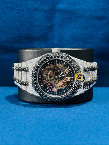Customized Black Diamond Moissanite Watch