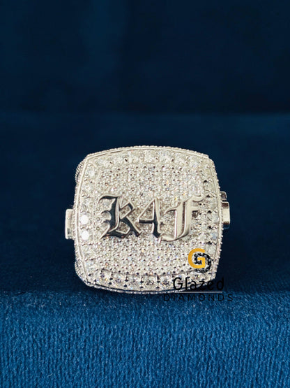 Customized Iced Out Moissanite Letter Ring