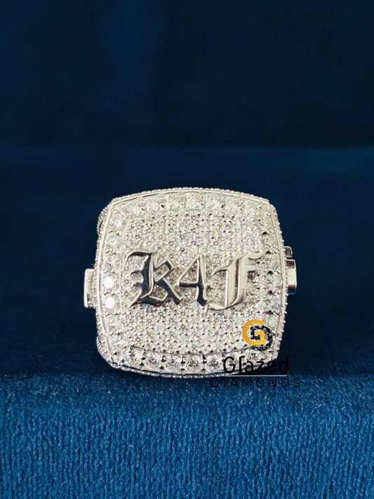 Customized Iced Out Moissanite Letter Ring