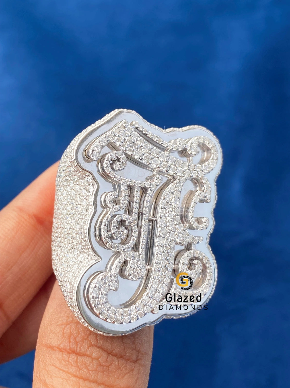 Customized Letter Round Moissanite Hip Hop Ring