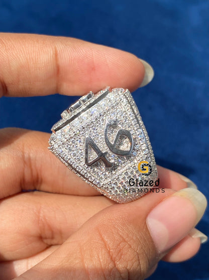 Customized Letter Round VVS Moissanite Hip Hop Ring