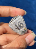 Customized Letter Round VVS Moissanite Hip Hop Ring