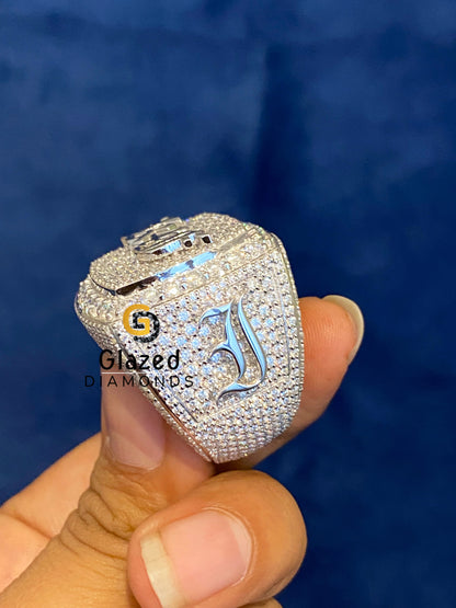 Customized Number Iced Out VVS Moissanite Letter Ring