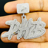 DHB Letter Name Custom Fully Iced Out Moissanite Pendant