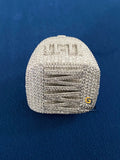 D Colorless Custom Letter Round Moissanite Hip Hop Ring
