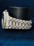 D Colorless Fully Bust Down Stick Dial Moissanite Watch