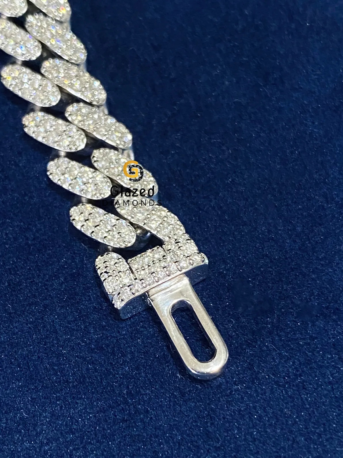 D Colorless Fully Iced Out Cuban Link Bracelet