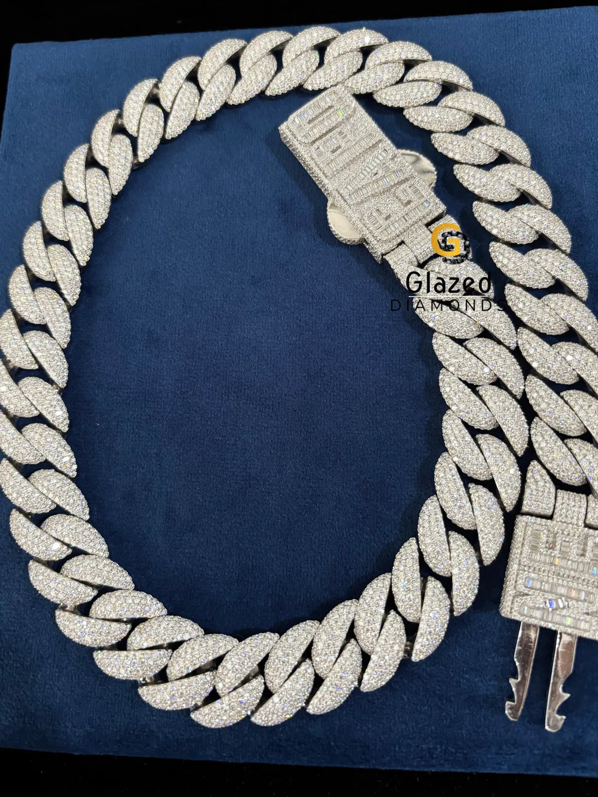 D Colorless Hip Hop Moissanite Diamond Studded Chain