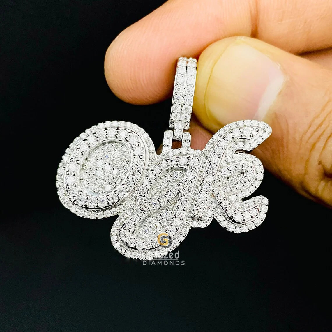 D Colorless Moissanite Name Pendant