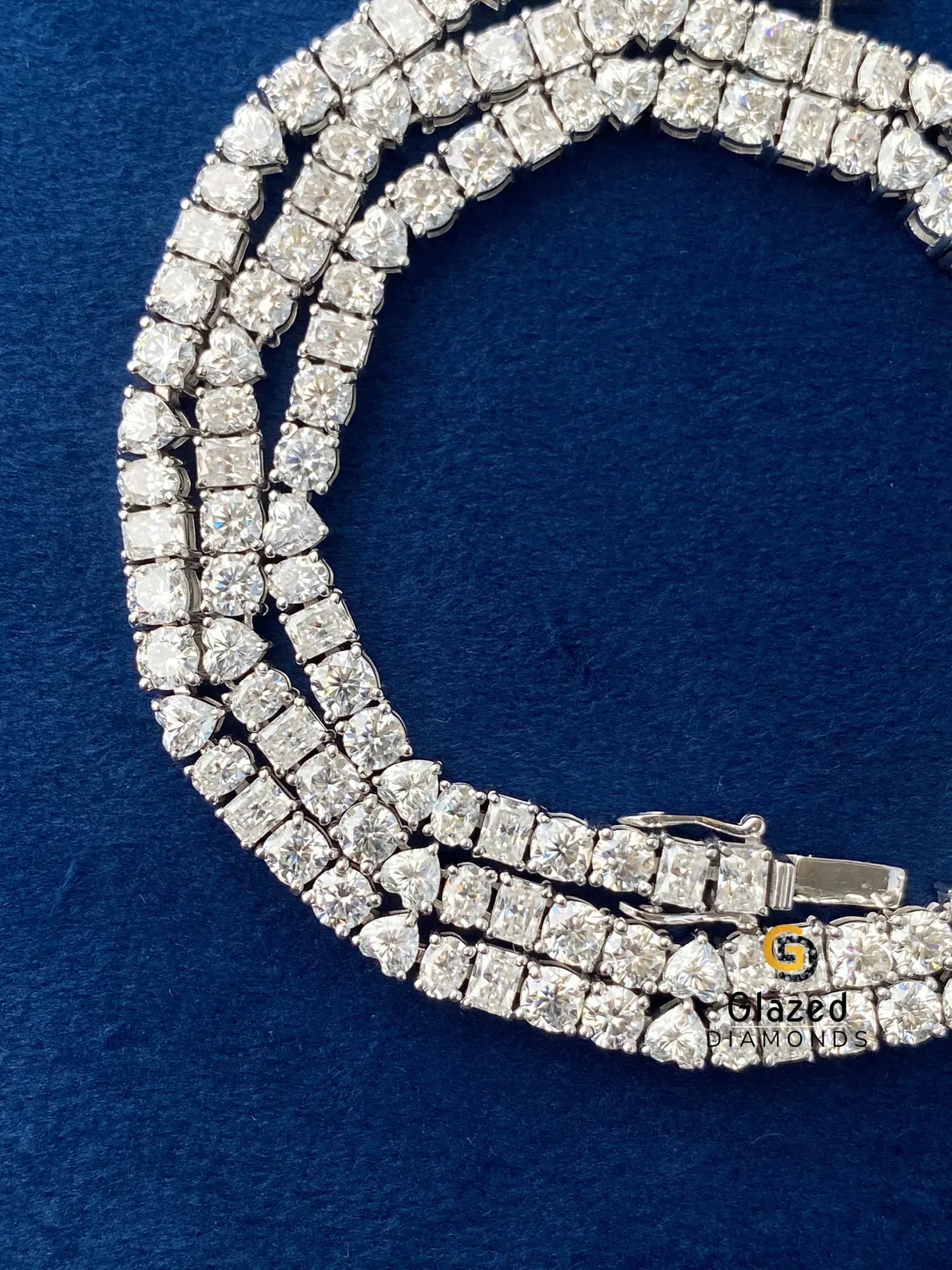 D Colorless Multistone Moissanite Tennis Link Chain