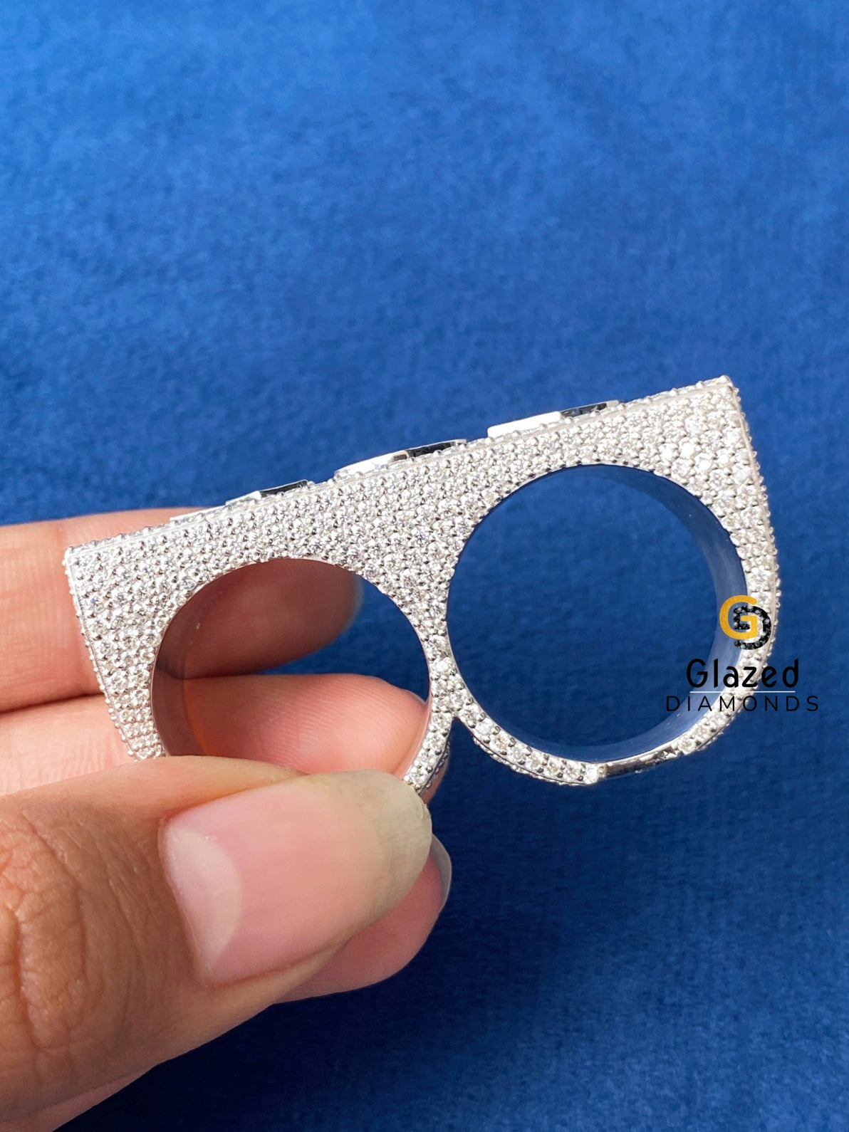 D Colorless Round_Baguette Moissanite Hip Hop Ring