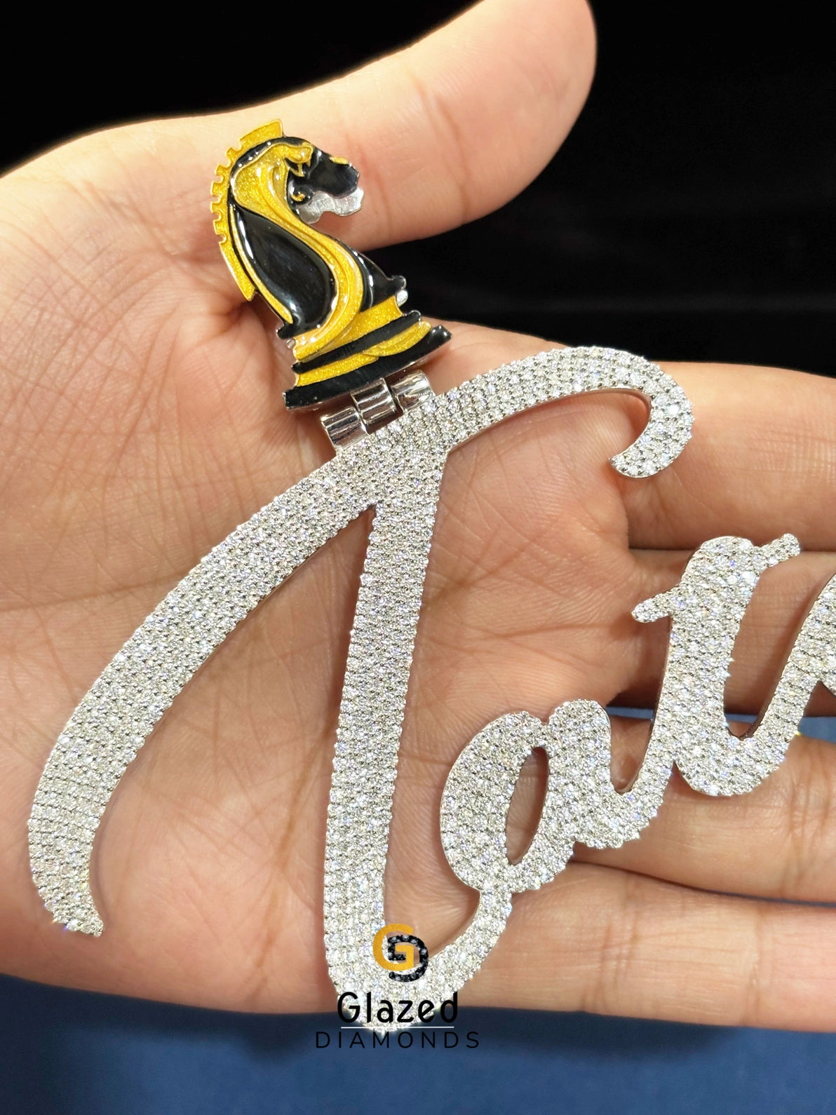 D Colorless Round Moissanite Hip Hop Knight Pendant
