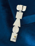 D Colorless Round Moissanite Vertical Hip Hop Pendant