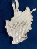 D Colorless Round VVs Moissanite Custom Map Pendant