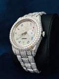 D Colorless Round VVs Moissanite Rainbow Dial Hip Hop Watch