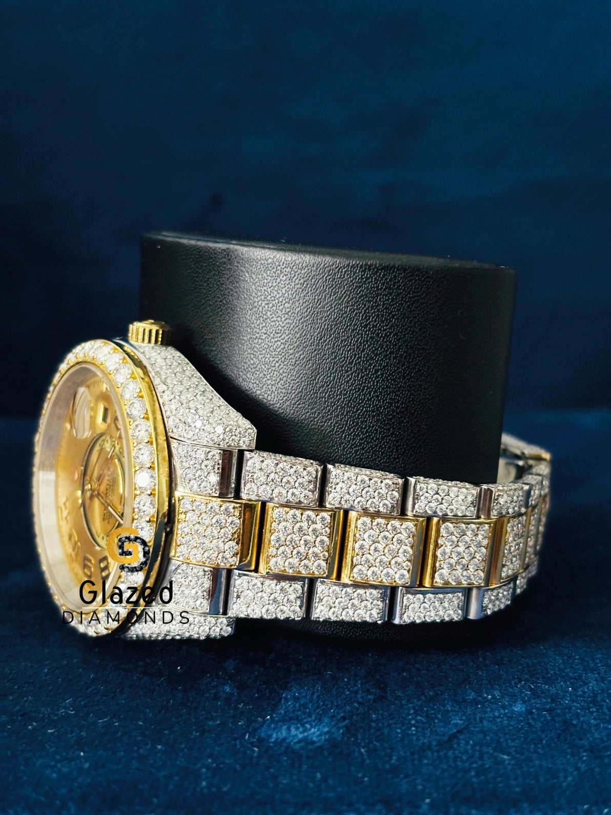 D Colorless Two Tone Fully Iced Out VVS Moissanite Watch