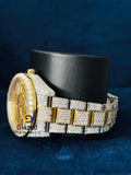 D Colorless Two Tone Fully Iced Out VVS Moissanite Watch