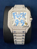 D Colorless VVs Moissanite Stainless Steel Hip Hop Watch