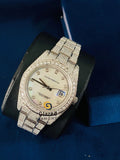 D Colorless White Dial Fully Iced Out VVs Moissanite Watch