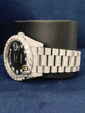 Day Date Black Dial Hip Hop VVS Moissanite Watch