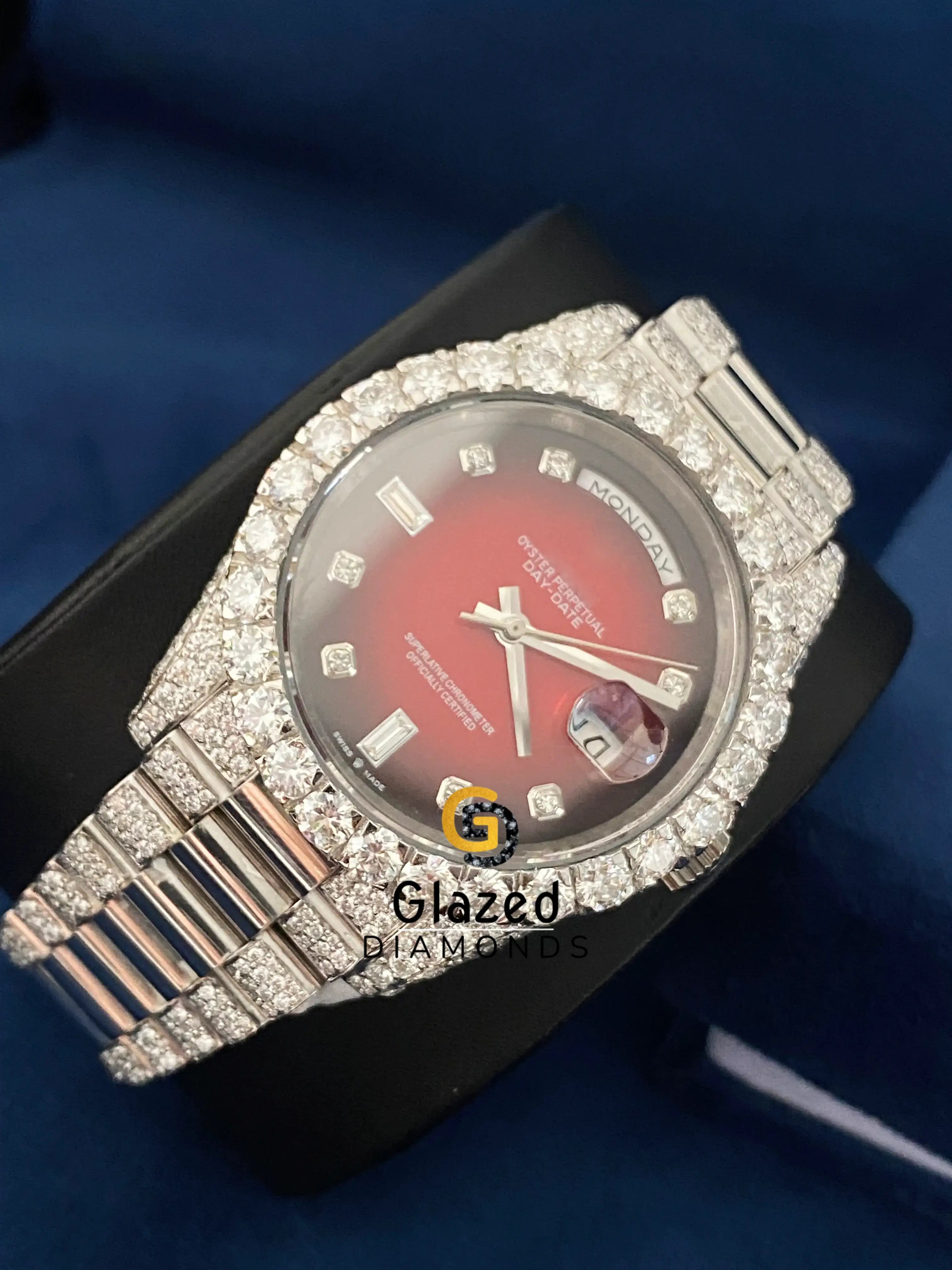 Day Date Fully Iced Out D Colorless VVs Moissanite Watch