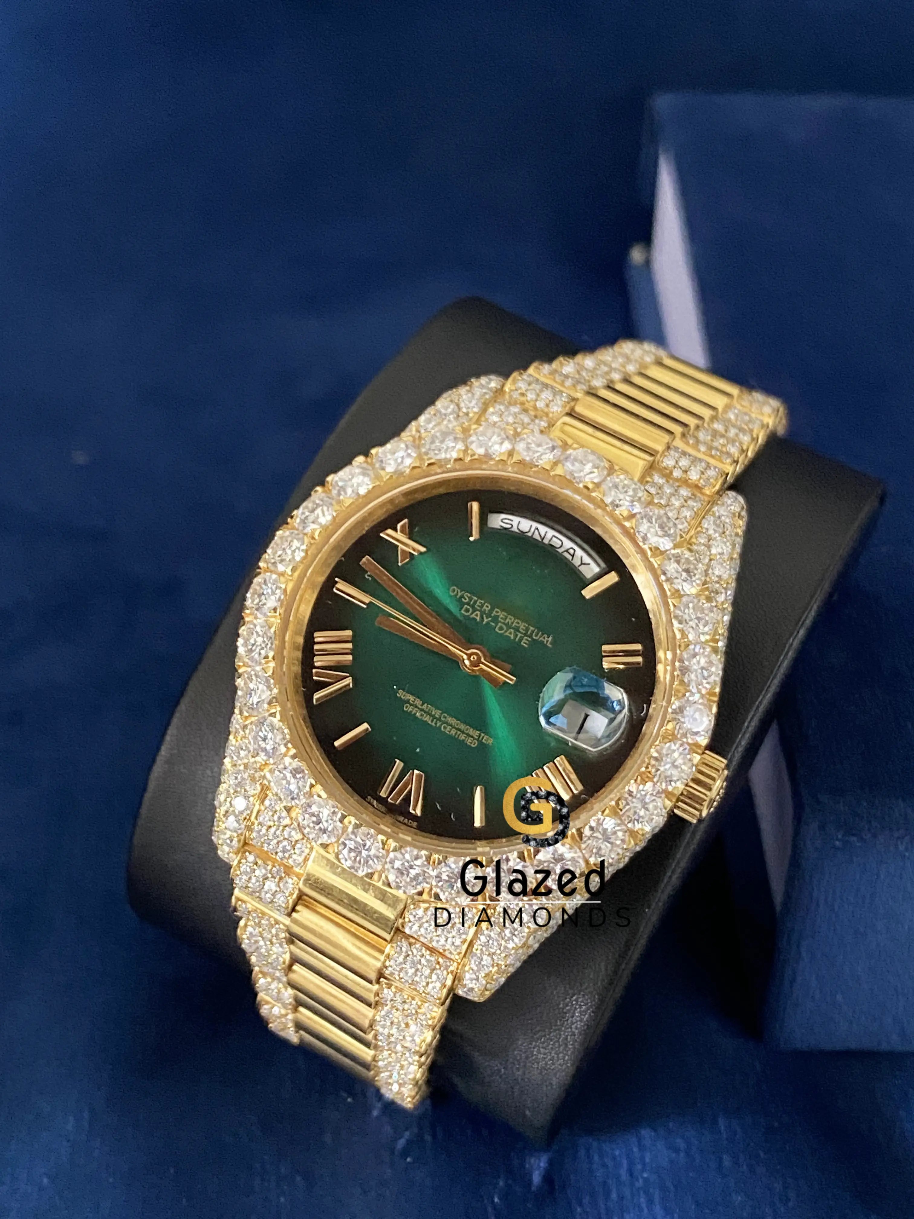 Day Date Presidential Strap D Colorless VVs Moissanite Watch