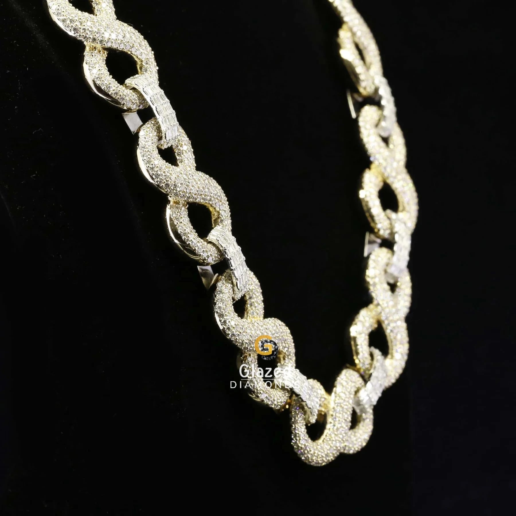 22MM Hip Hop Moissanite Infinity Link Iced Out Chain