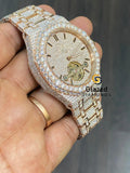 Fully Bust Down Diamond Studded Moissanite Watch