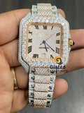 Iced Out Moissanite Diamond Automatic Stainless Steel Hip Hop Watch Mens