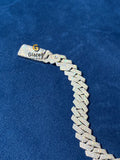 Diamond Studded 12MM Round Moissanite Cuban Link Bracelet